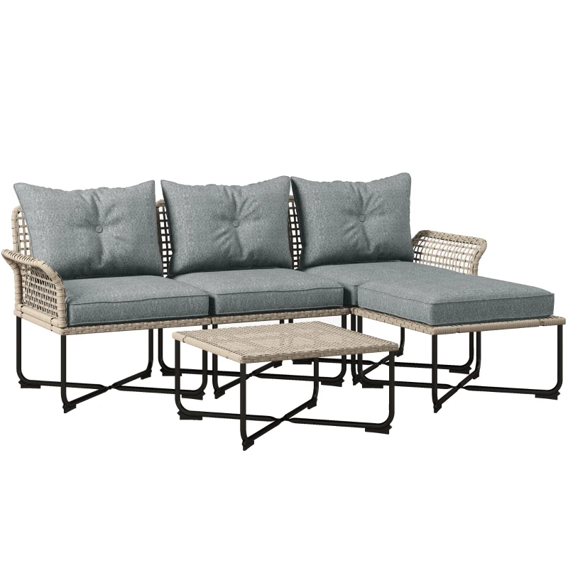 Set de Mobilier de Terasa Outsunny din 5 Piese Set de Mobilier de Terasa Outsunny din 5 Piese