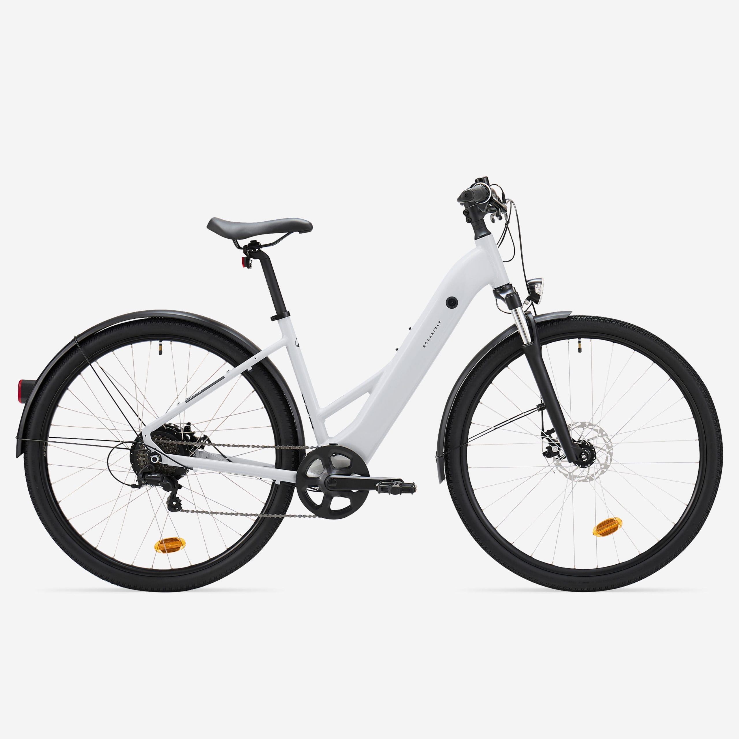 Bicicletă polivalentă electrică ROCKRIDER E-ACTV 100 Bicicletă polivalentă electrică ROCKRIDER E-ACTV 100 cadru jos