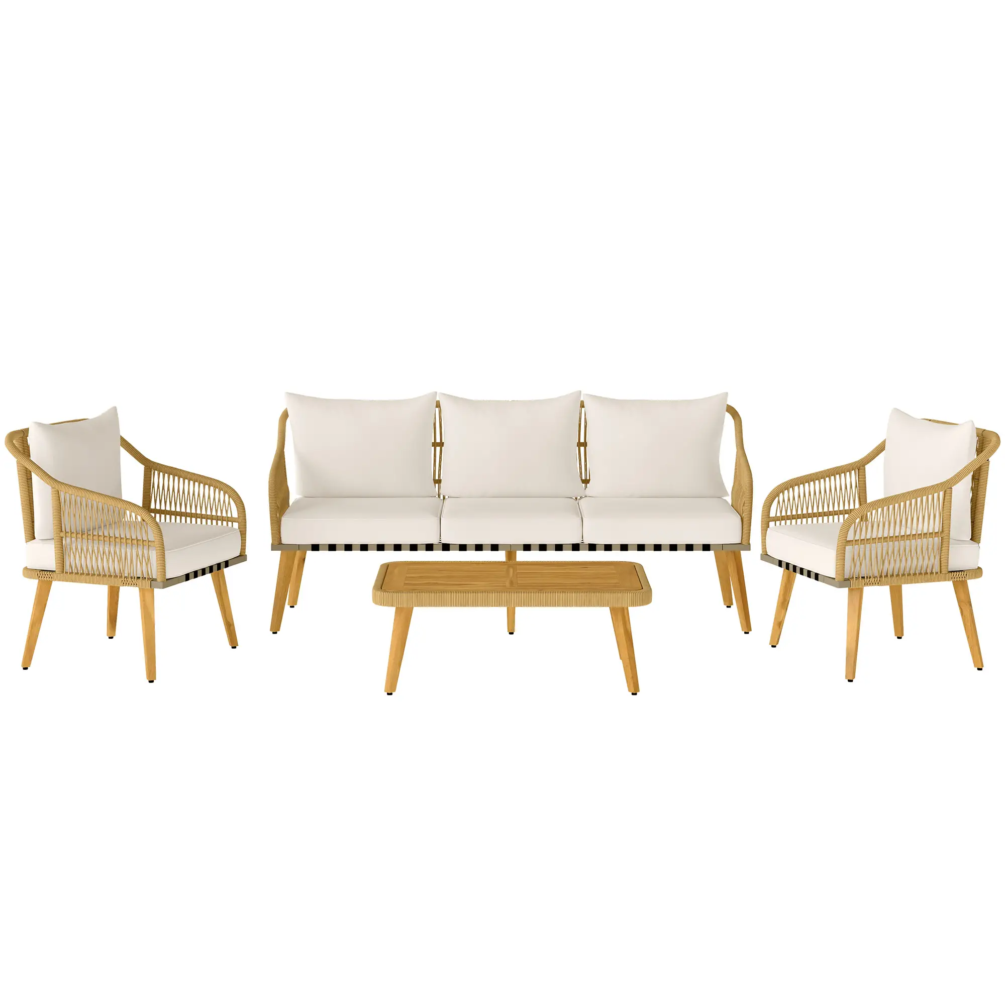 Set de Mobilier de Grădină Outsunny din 4 Piese Set de Mobilier de Grădină Outsunny din 4 Piese