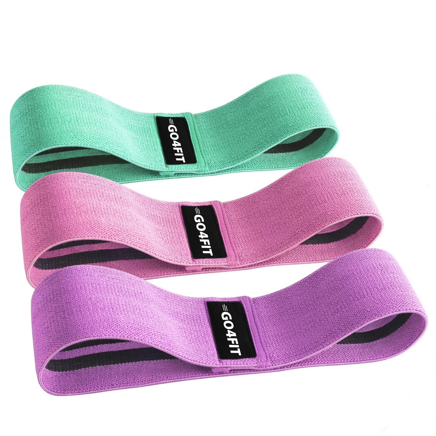 Set 3 benzi elastice din material, GO4FIT Set 3 benzi elastice din material, GO4FIT, 3 niveluri de rezistenta