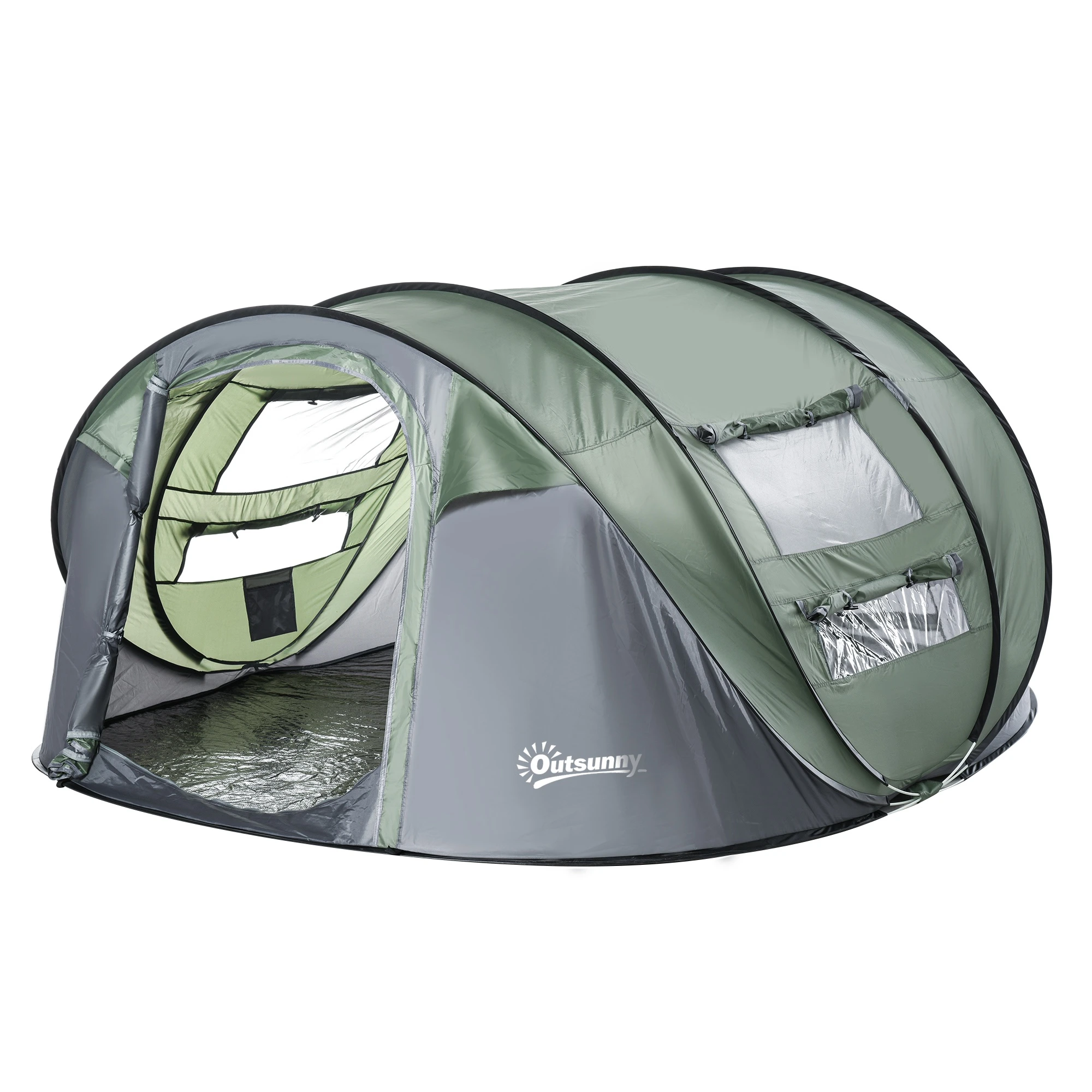 Cort de Camping Outsunny Pop Up pentru 2 Persoane cu 2 Uși, 4 Ferestre și Înveliș Impermeabil Cort de Camping Outsunny Pop Up pentru 2 Persoane cu 2 Uși, 4 Ferestre și Înveliș Impermeabil