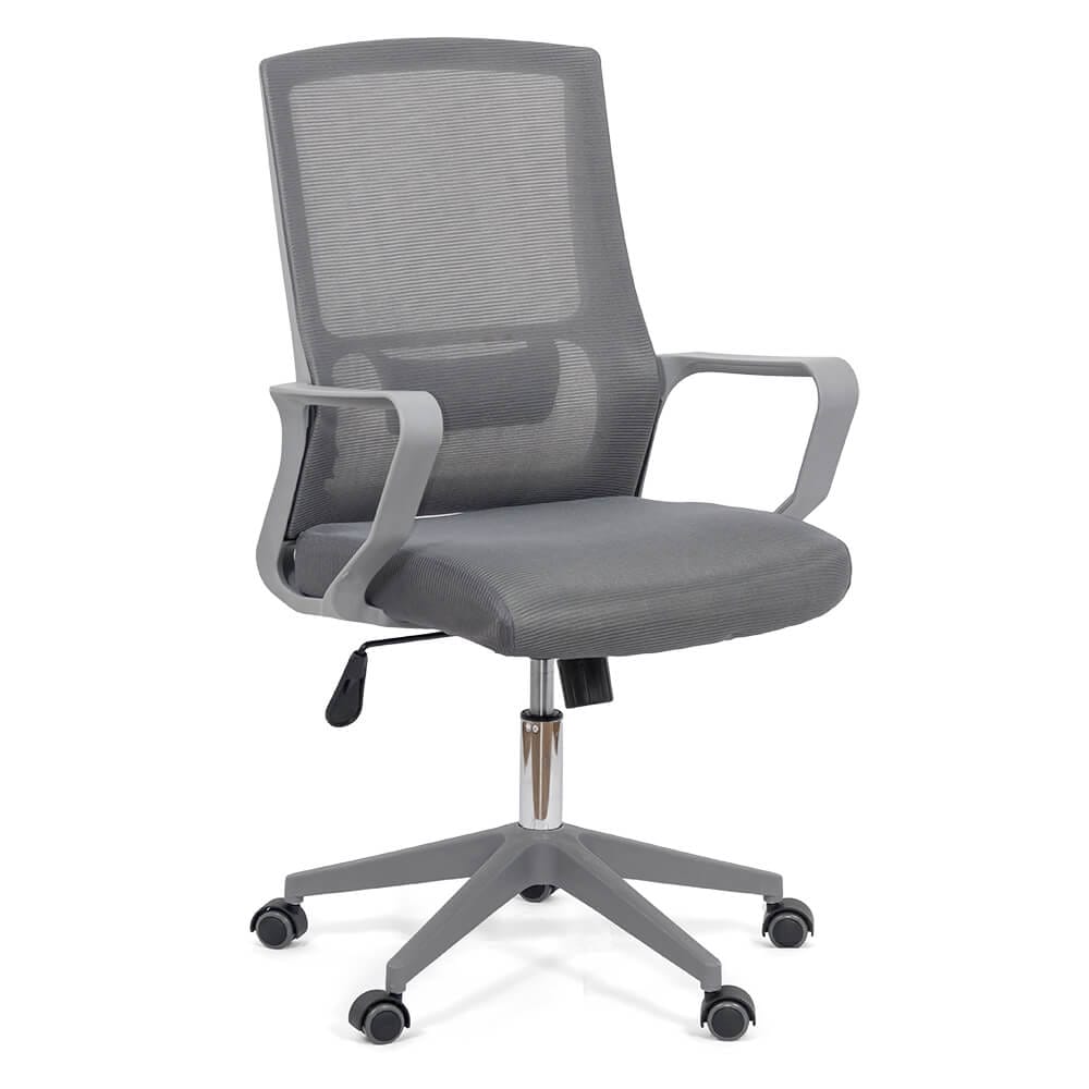 Scaun de birou OFF 631, gri, cu suport ergonomic din mesh